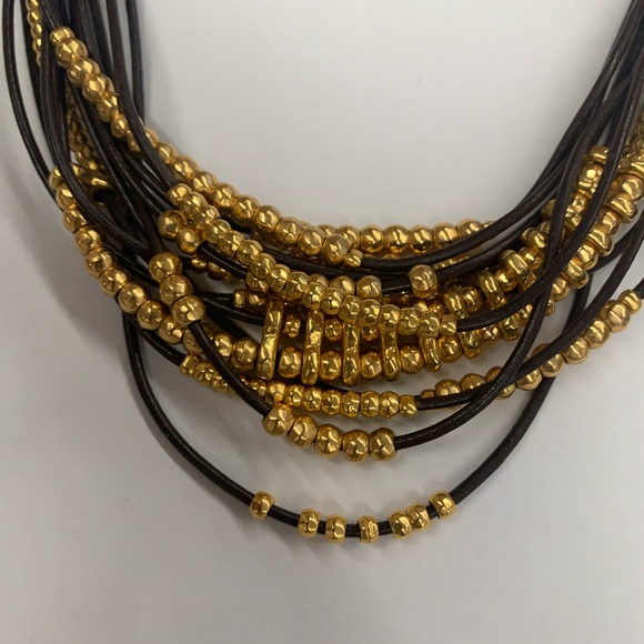 New! UNO De 50 Omariba Chain Leather Gold Necklace - Picture 5 of 11